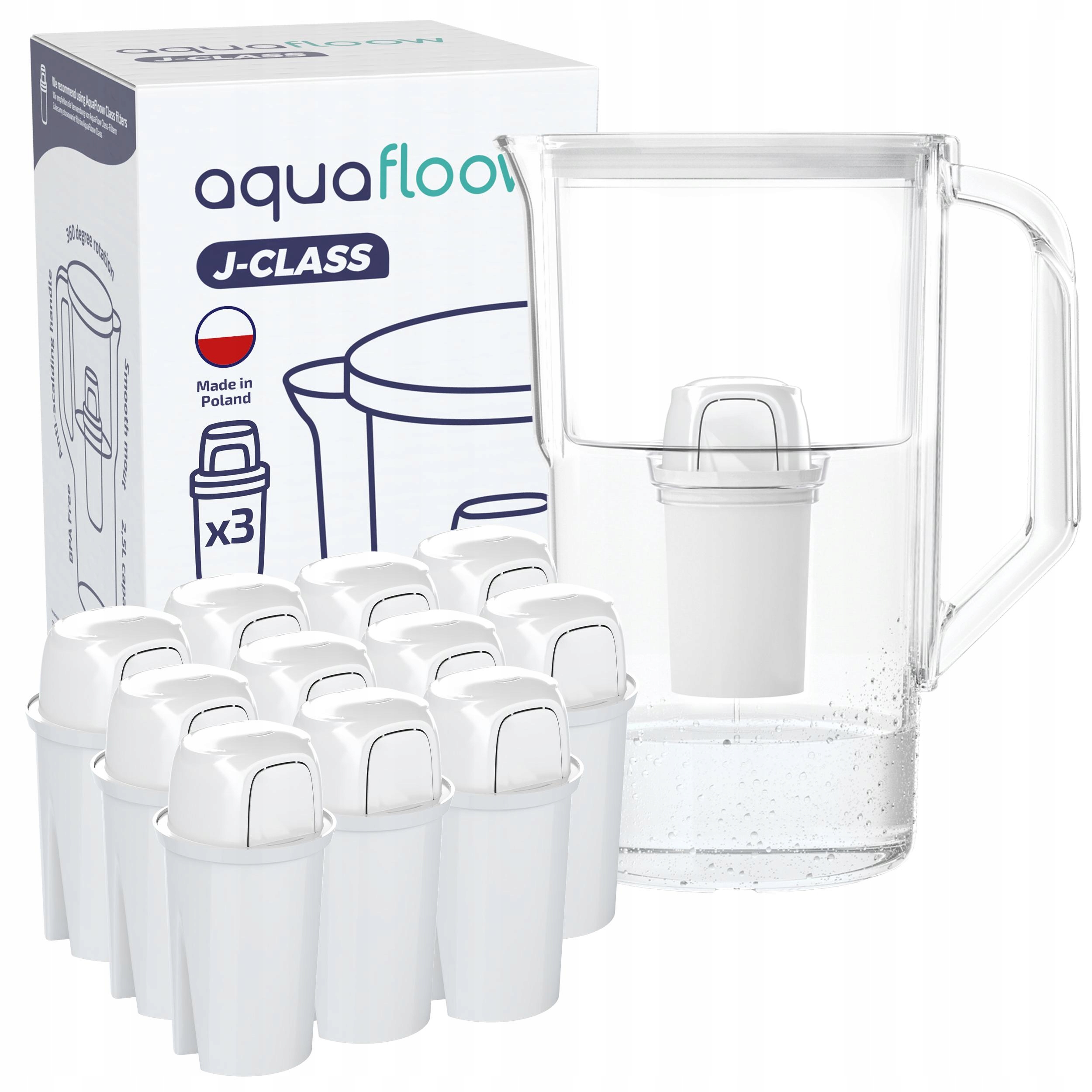 Filtrační konvice AquaFloow J-class 2,5 l bílá 12x filtr