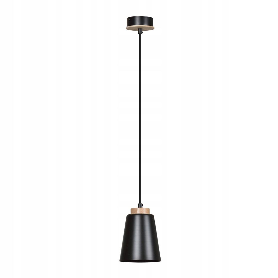 Závěsná lampa Bolero 1 Black skandinávská, dřevo, černá