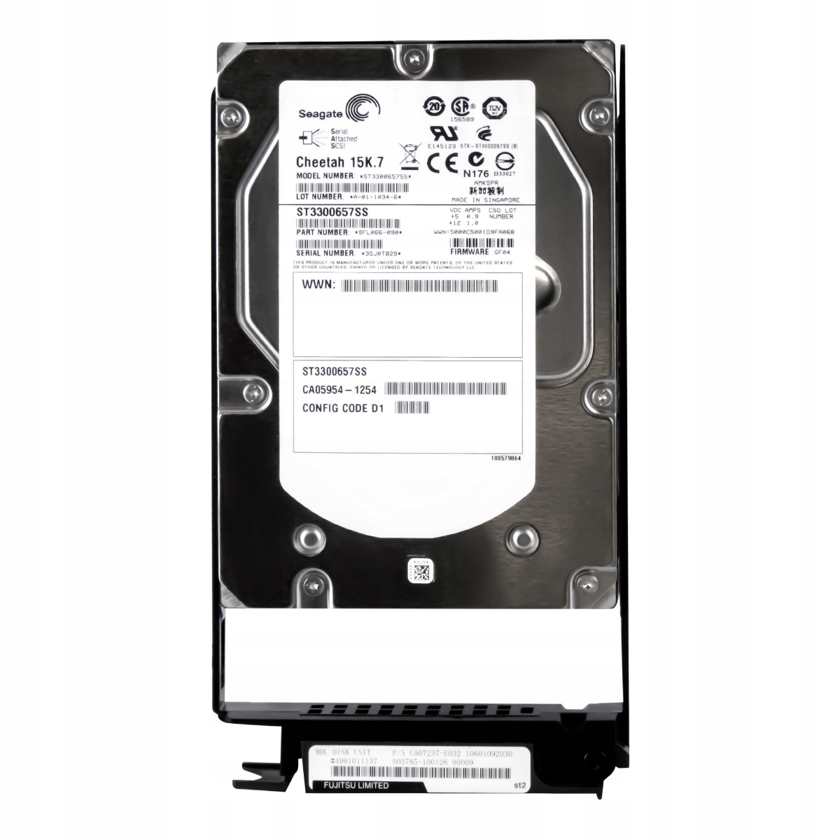 Fujitsu CA05954-1254 300GB 15K 16MB SAS-2 3.5" Hdd 300 Gb, 15 000 ot./min, SAS-2, 3,5 palce