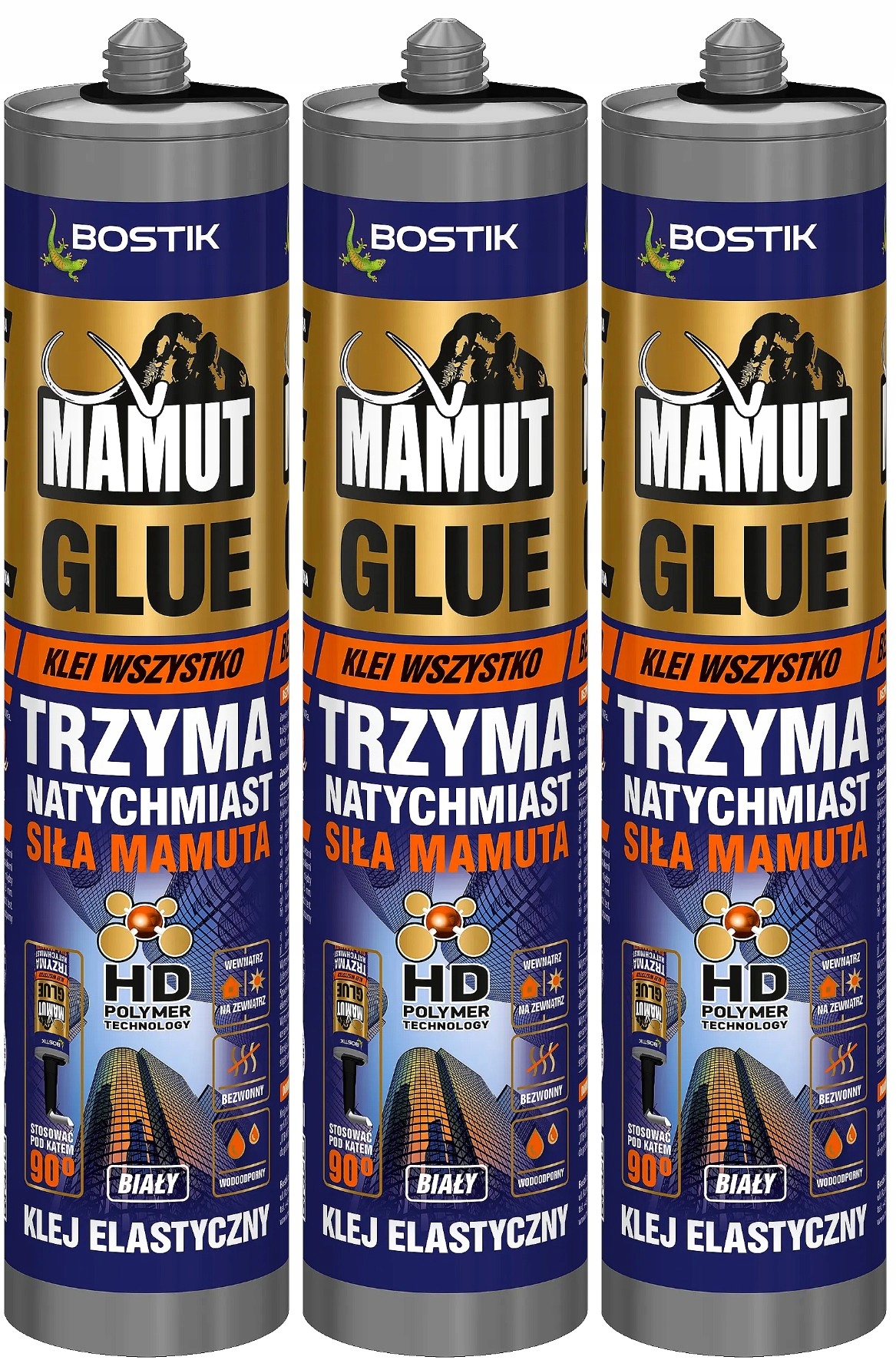3x Bostik Mamut Klej Uniwersalny 290ml Biały Do Wszystkiego Mocny