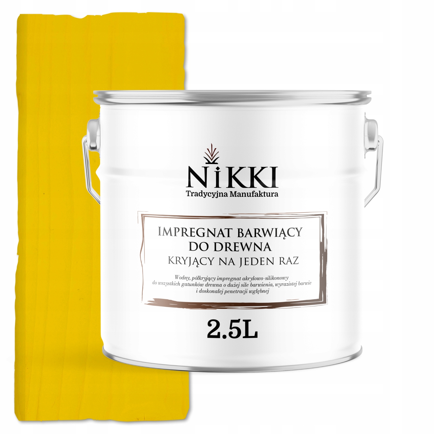 Impregnační Nátěr Na Dřevo Extra Lazura Krycí Najednou Žlutý 2,5 L