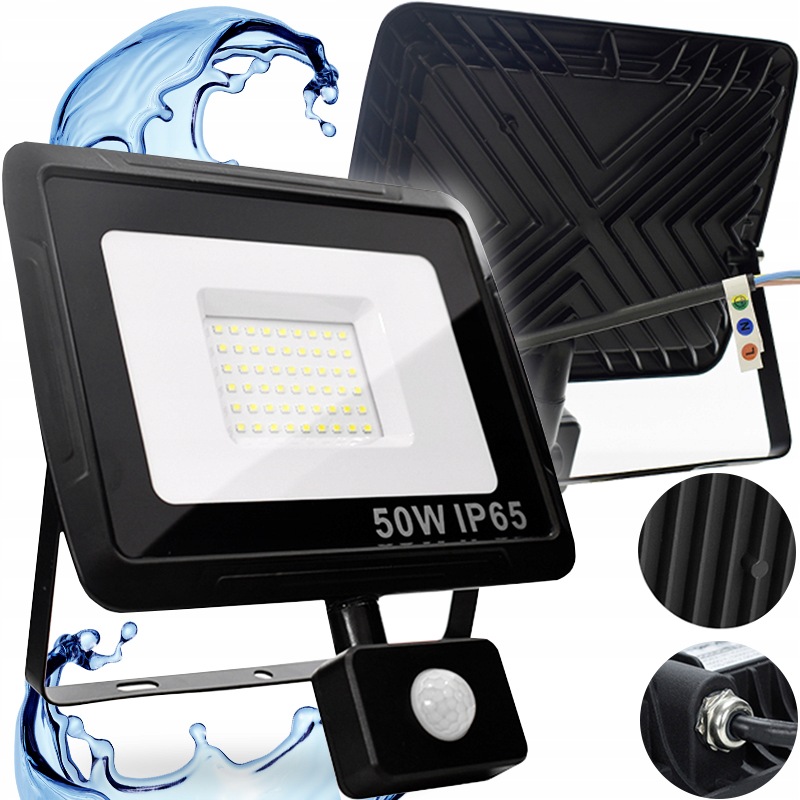 Halogenový Reflektor Vodotěsný Led Senzor Pohybu Soumraku IP65 50W