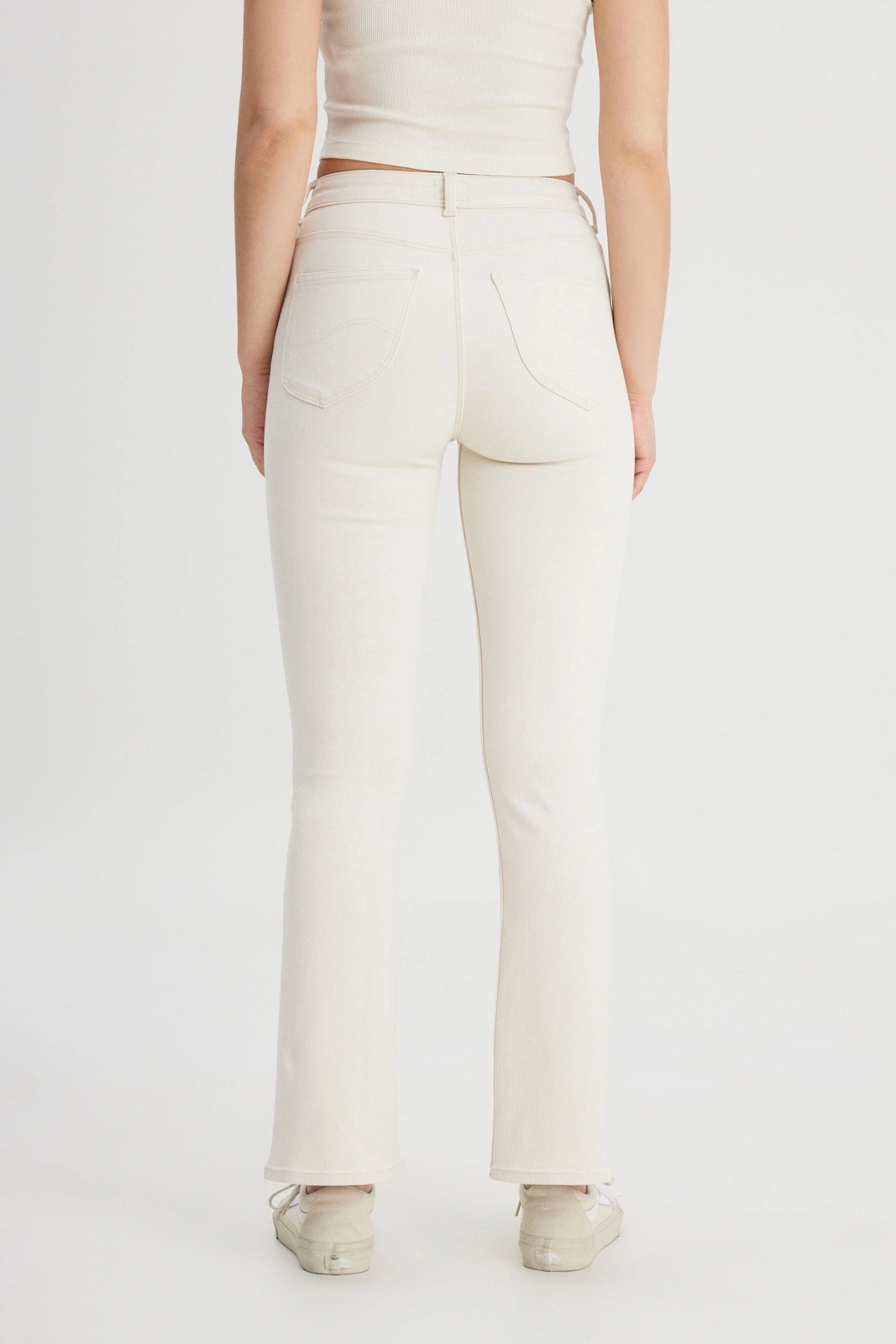 Damskie spodnie bootcut Lee Breese Boot Ecru 112388469 26/31