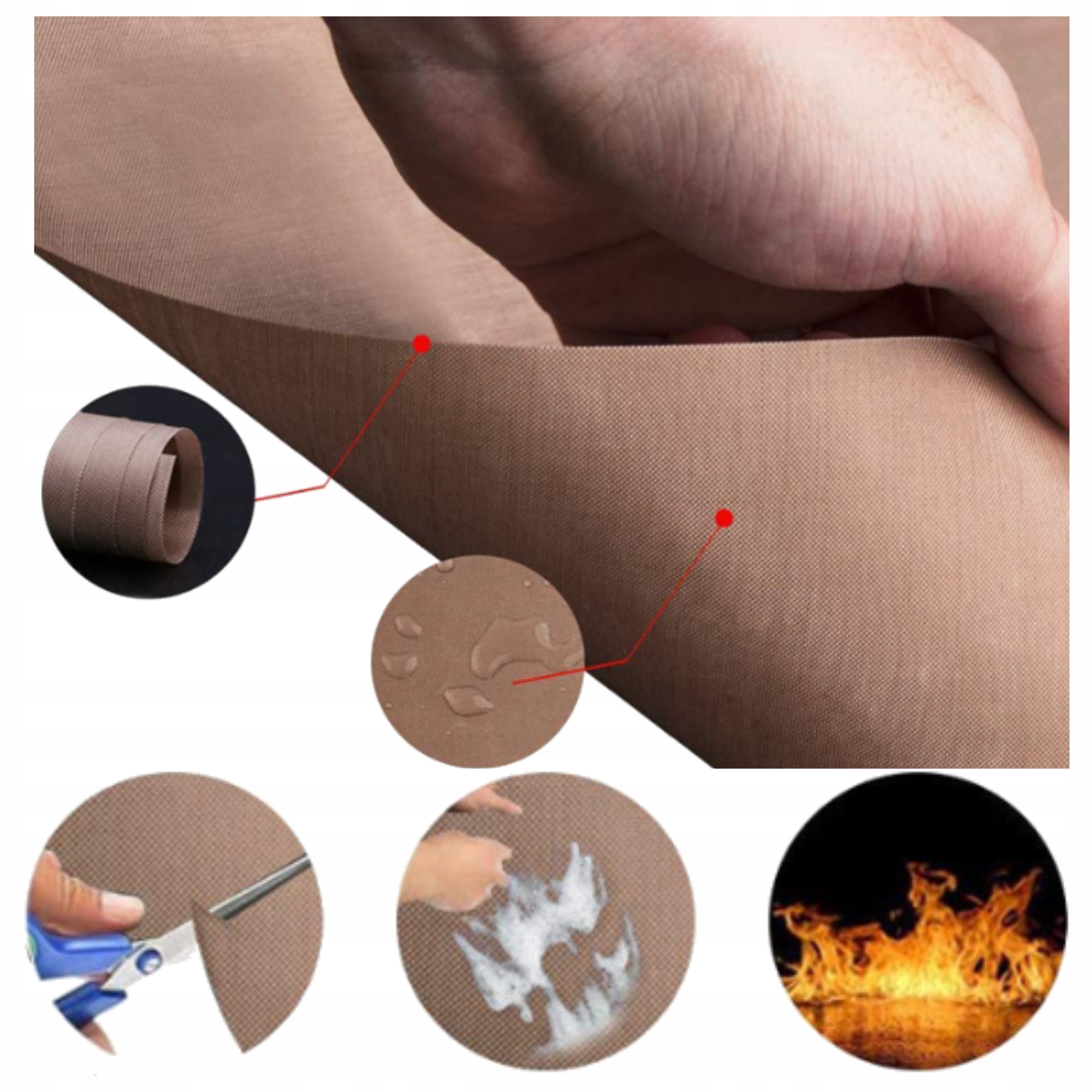 Papier do pieczenia Mata grillowa Teflonowa 60x40 Rodzaj papier do pieczenia