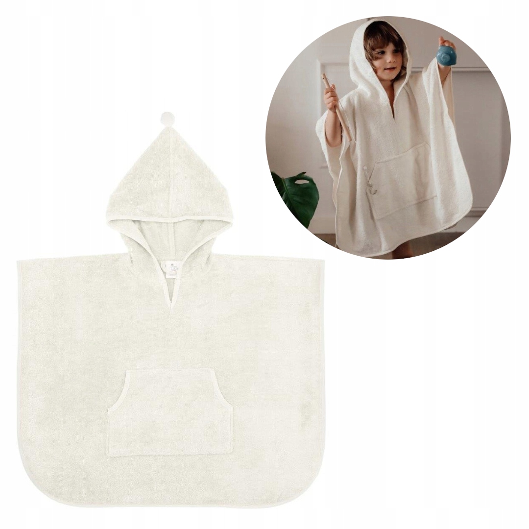 Ponczo kąpielowe, okrycie z kapturem Vanilla Cream