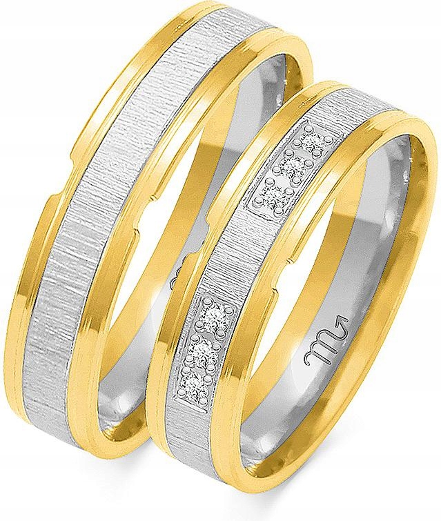 Snubní prsten z bílého zlata 14k 585 r. 8 9 10, módní svatební kolekce