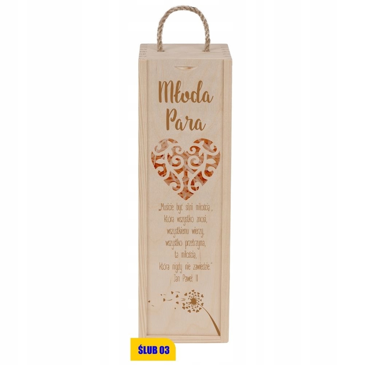 DREWNIANA SKRZYNKA NA WINO ŚLUB WESELE - DMUCHAWIEC GRAWER GRATIS