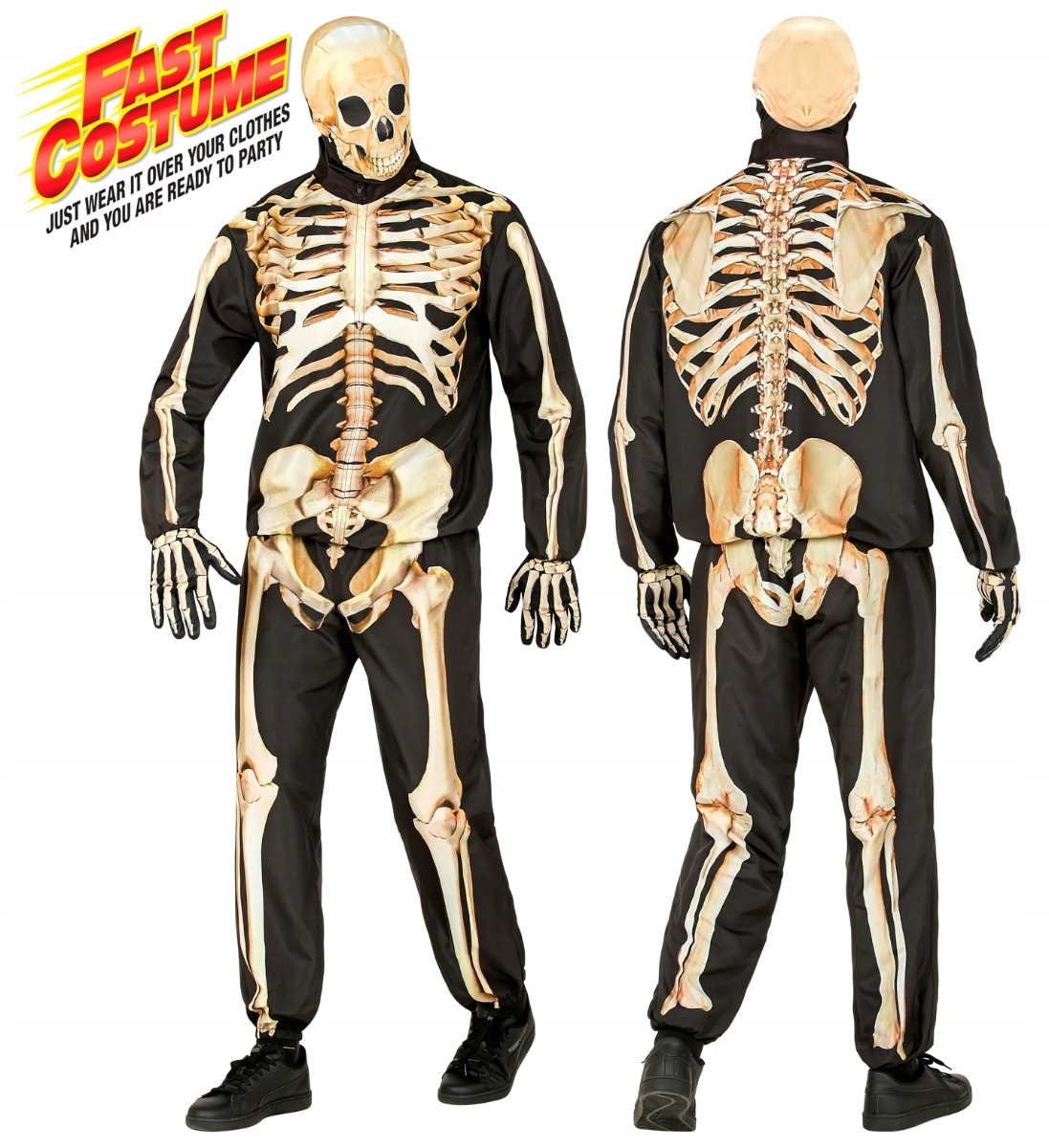 Kostým Kostlivec Kompletní anatomický kostlivec Halloween kostým L