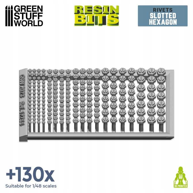 3D Printed Set - Micro Rivets Hexagon nity 130szt. Frakcja Orks (Xenos Armies)