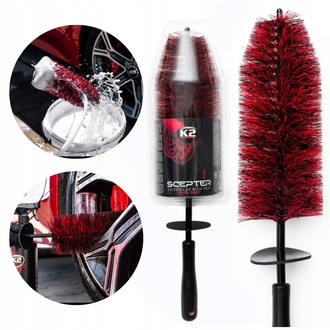 Szczotka do Czyszczenia Mycia Felg Kołpaków K2 Scepter Delikatność i Siła