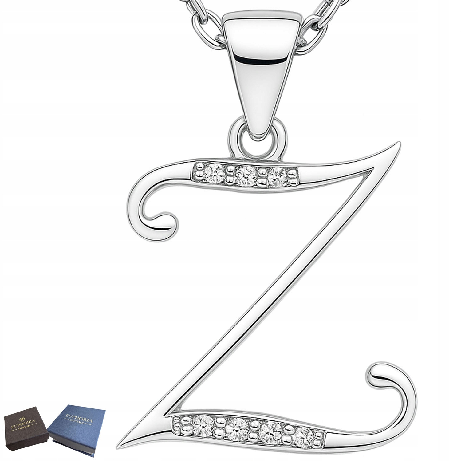 Zlatý náhrdelník Stříbro 925 jako Dárek pro ženu Zirkony Dámské písmeno Z