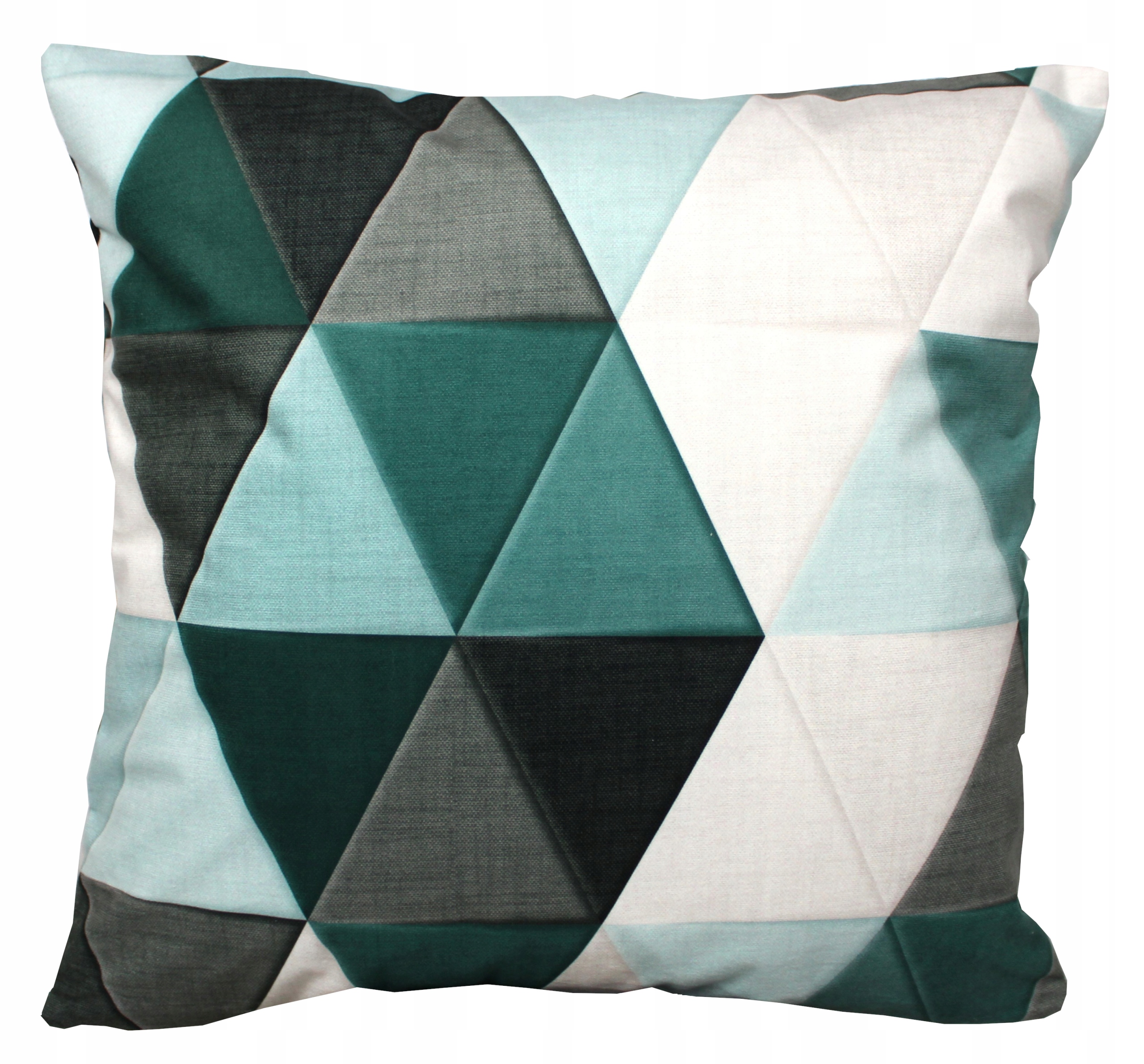 Poszewka na Poduszkę Turkusowe trójkąty 3D velvet
