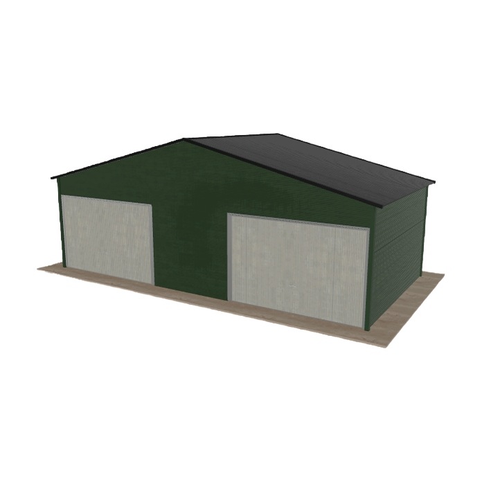 Plechová garáž 8x4 m dvoupolohová, dvoupolohová, zelená