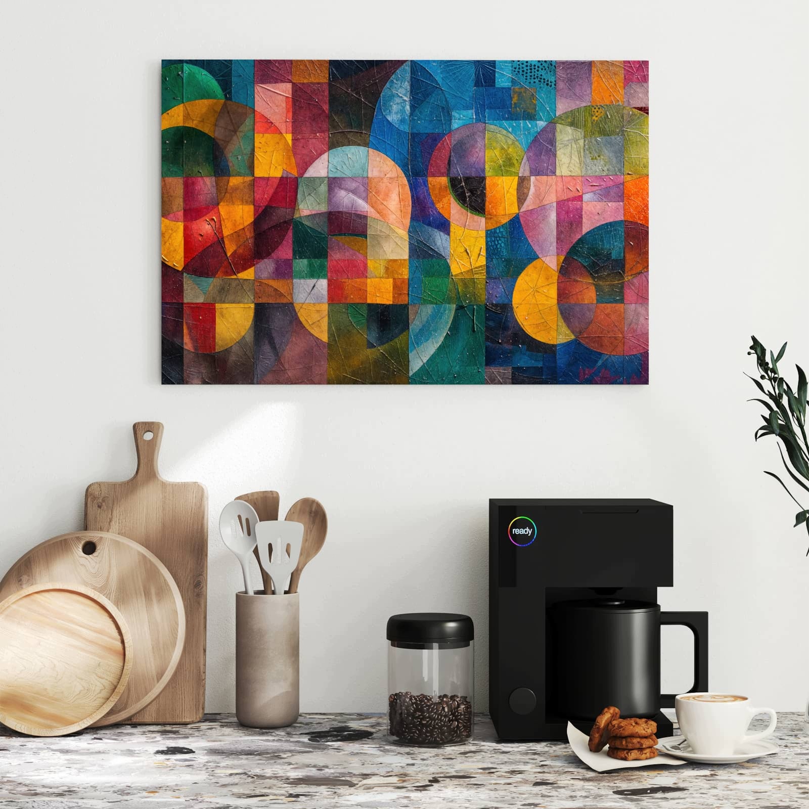 Magnetická tabule Geometrické Exploze barev 60 × 40 cm