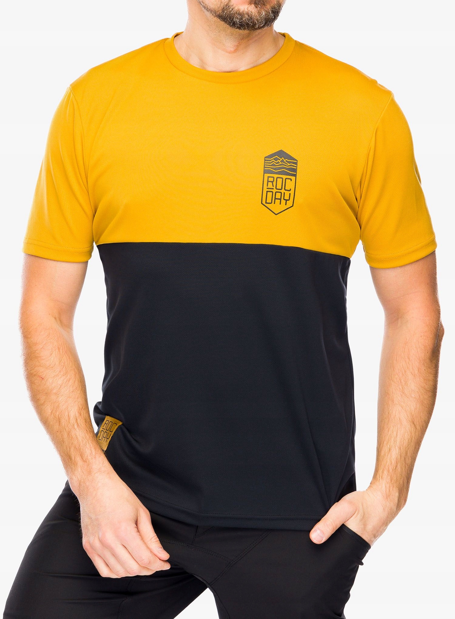 Cyklistický dres Rocday Double V2 černá/žlutá XL