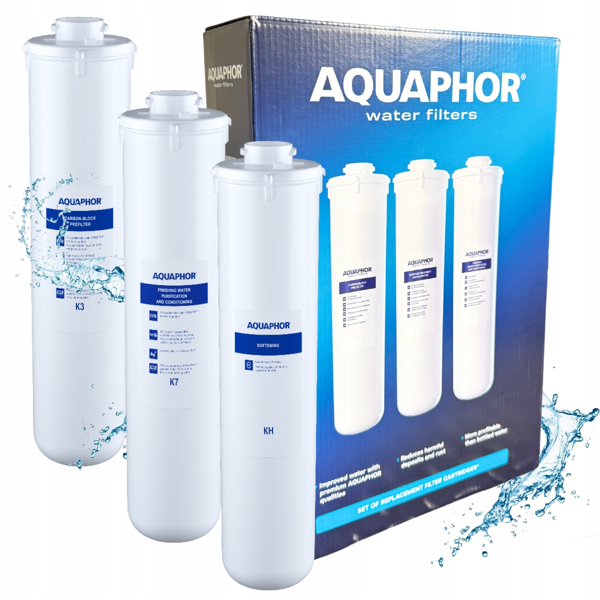 Zestaw wkładów Aquaphor K3 Kh K7 do Kryształ H filtr zmiękczający wodę