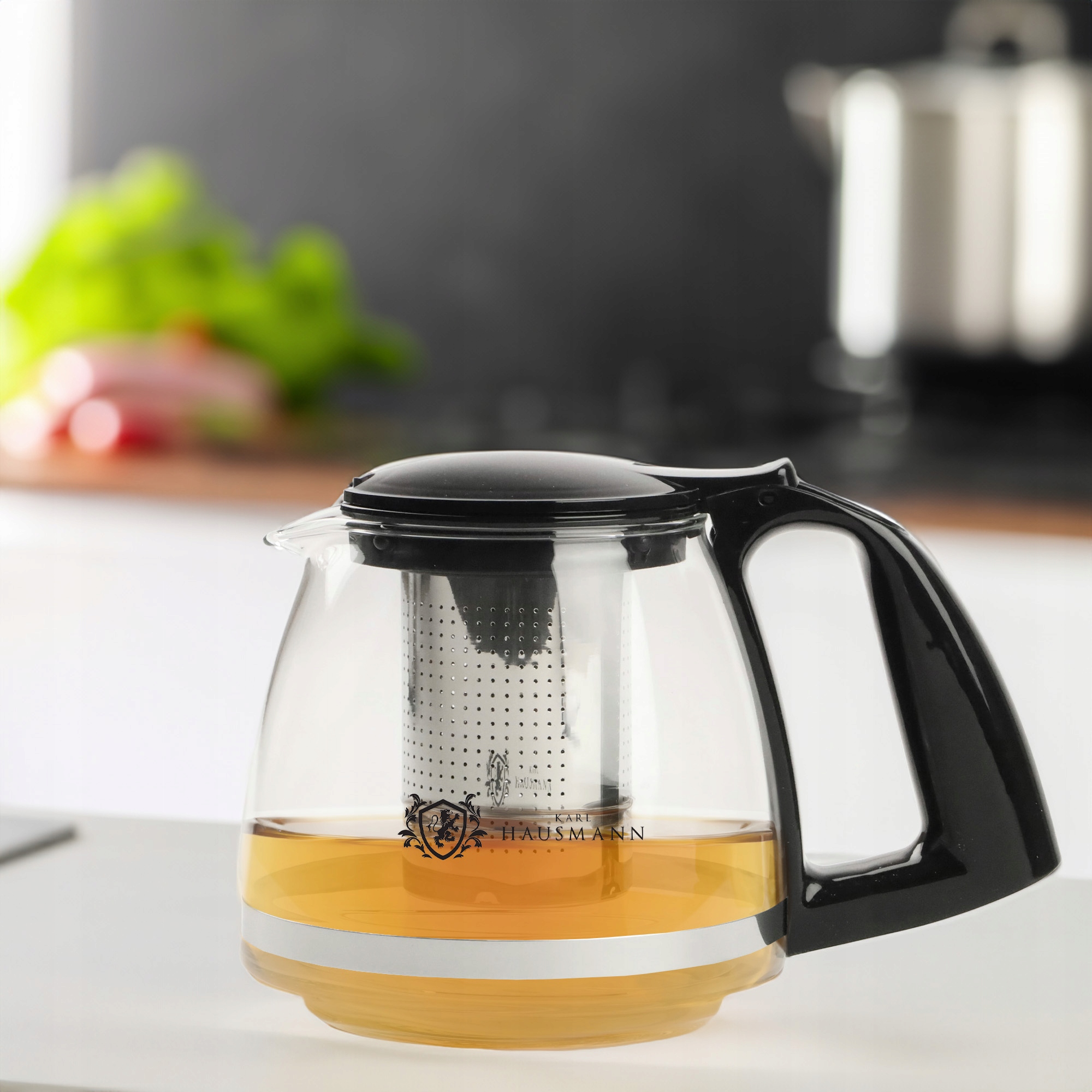 DZBANEK SZKLANY Z STALOWYM ZAPARZACZEM ZAPARZACZ DO HERBATY ZIÓŁ 750 ML