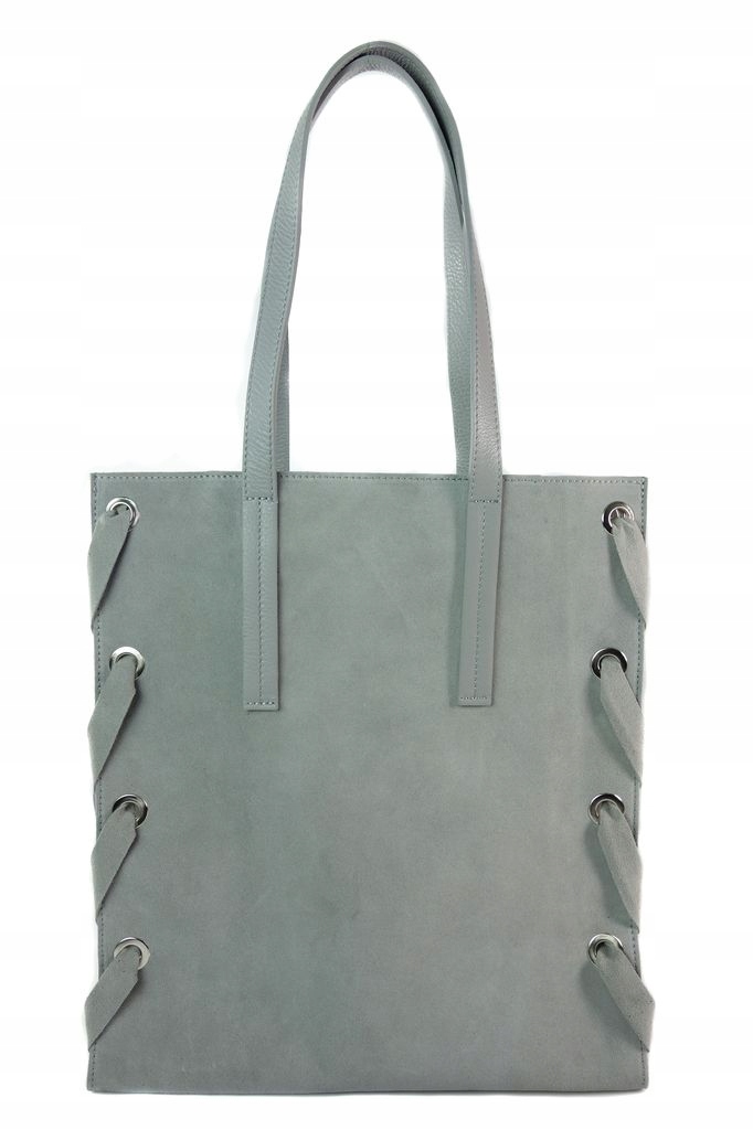 Vera Pelle Italský Velký Sáček Semiš XXL A4 Šedý