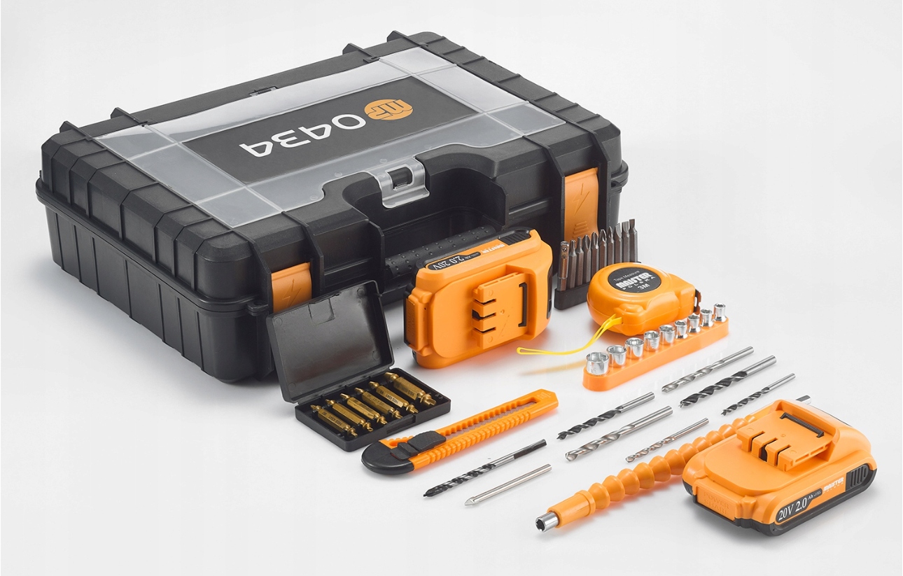 UDAROWA WIERTARKO WKRĘTARKA 2xAKU 20V ZESTAW XXL Pojemność akumulatora 2 Ah