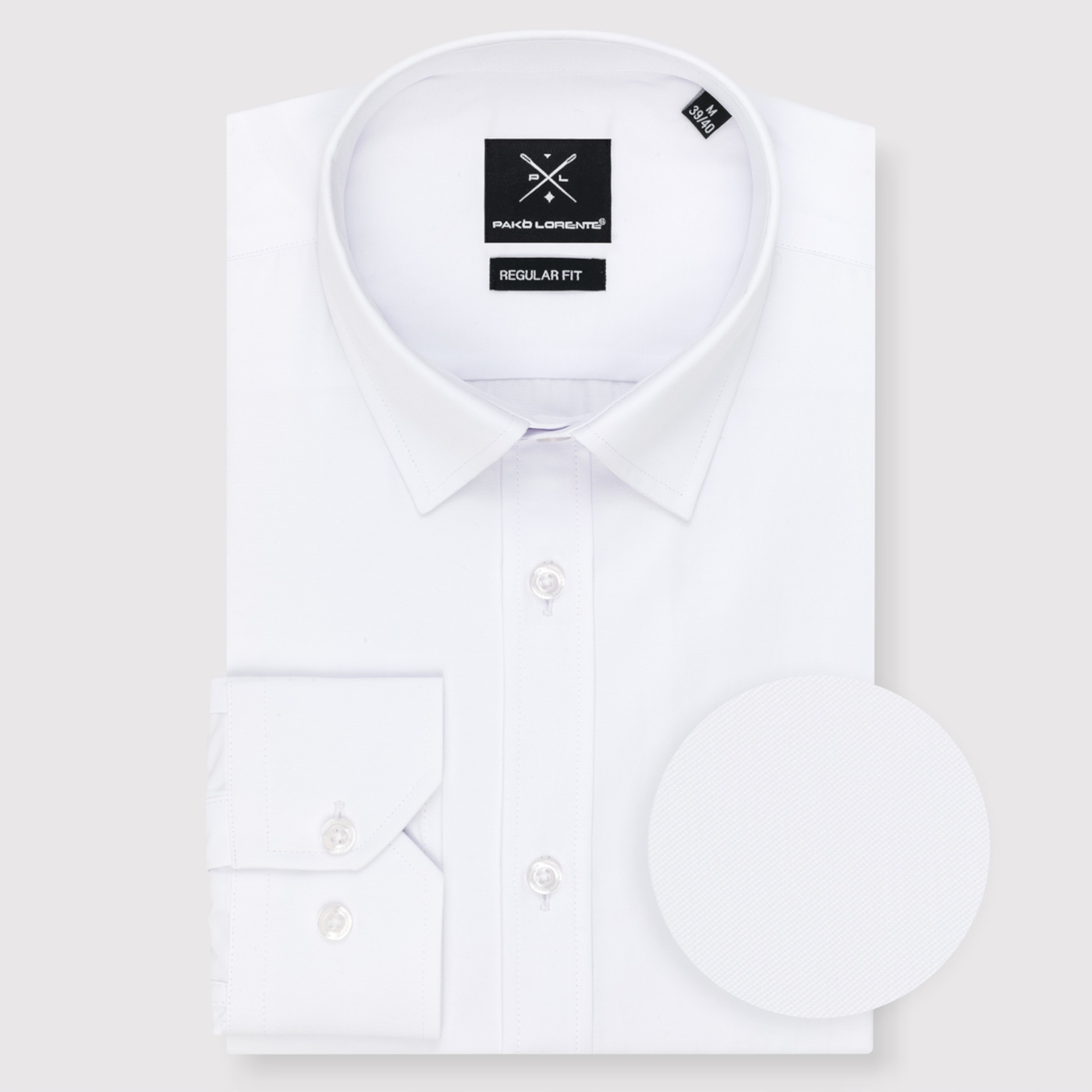 Bílá pánská basic košile Regular Fit Pako Lorente XL