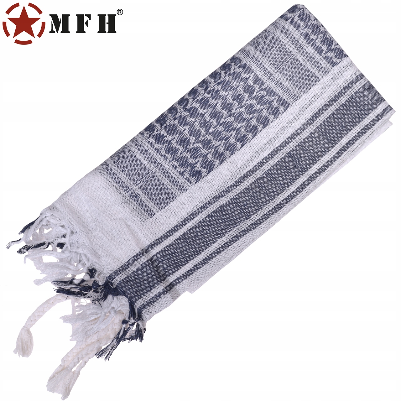 CHUSTA OCHRONNA ARAFATKA SHEMAGH KEFIJA BANDANA MFH 110X110 cm BLUE/WHITE Marka MFH
