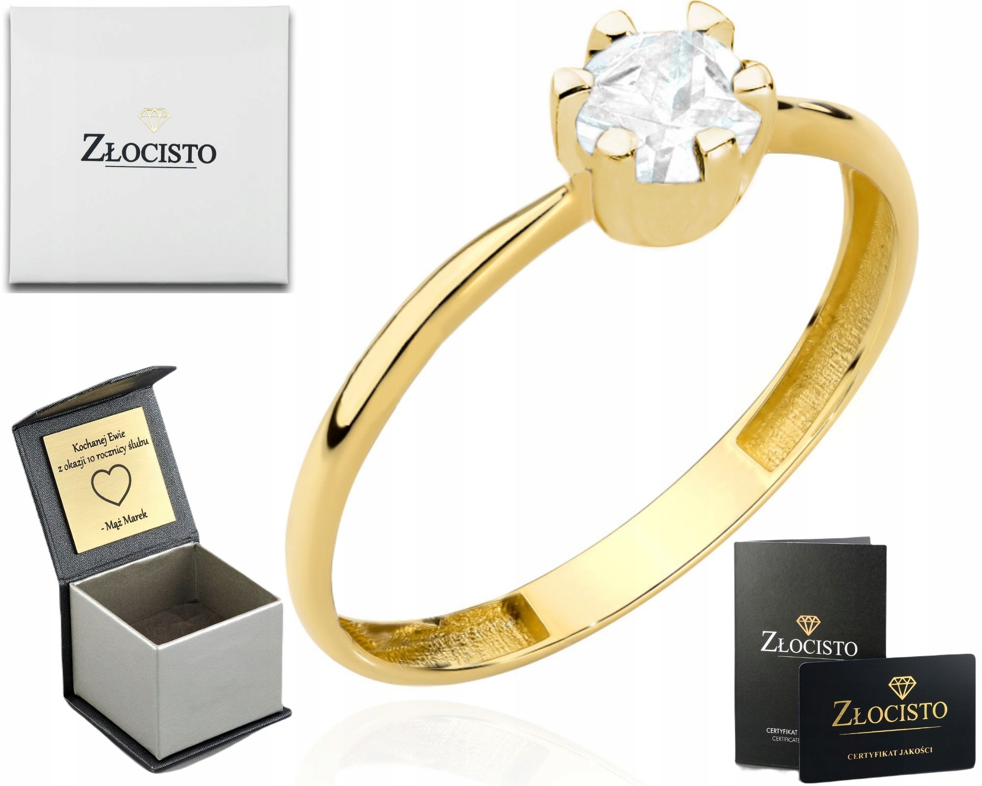 Zlatý Prstýnek Se Zirkonem V Šesti Tlapkách, Zlato, 585 Dárek