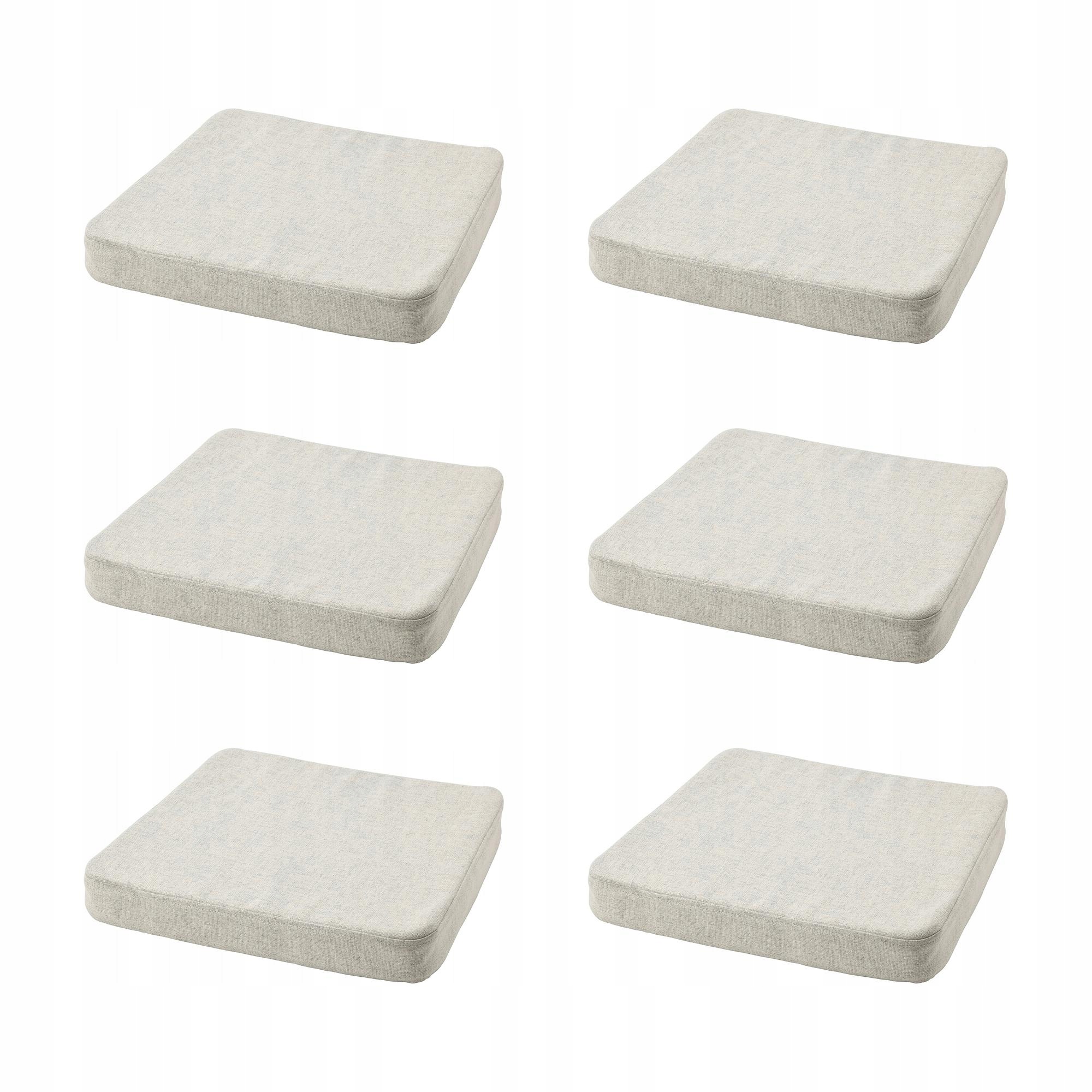 6 ks Polštář na židli béžový 39x37x5 cm paměťová pěna Akervindefly