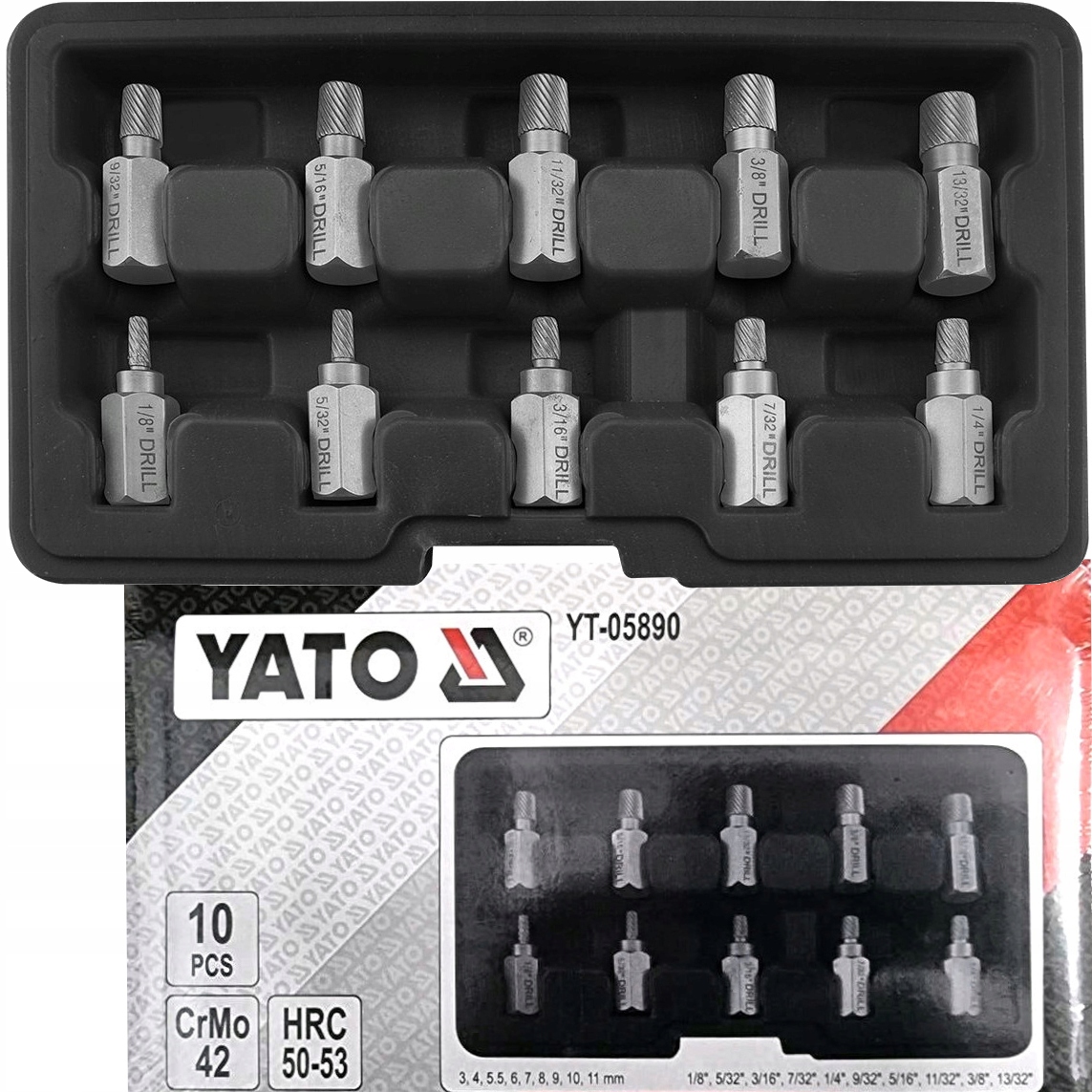 Yato Zestaw Wykrętaki Do Uszkodzonych Zerwanych Śrub Hex Torx Spline 3-11mm