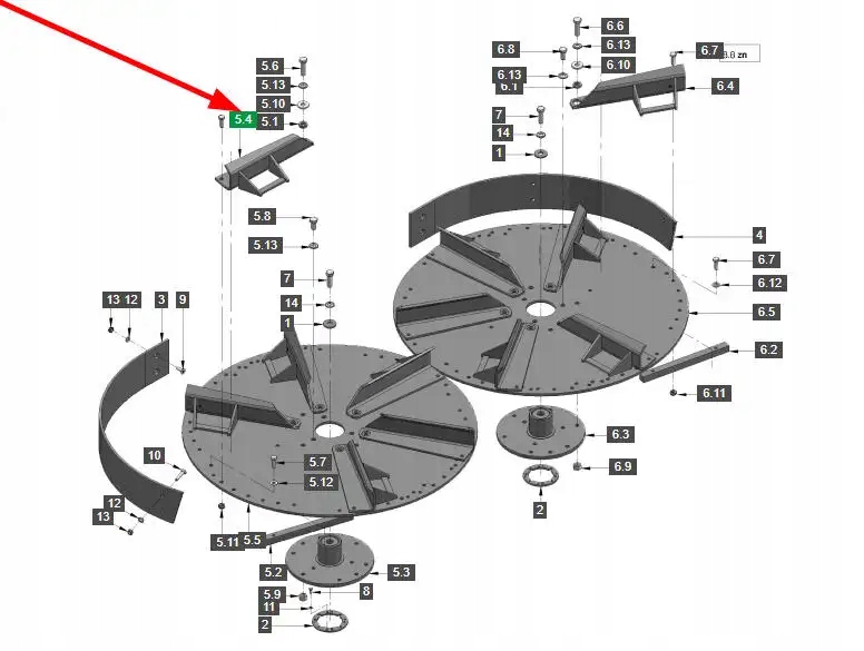 608030133 Łapa talerza lewa Producent części Bergmann