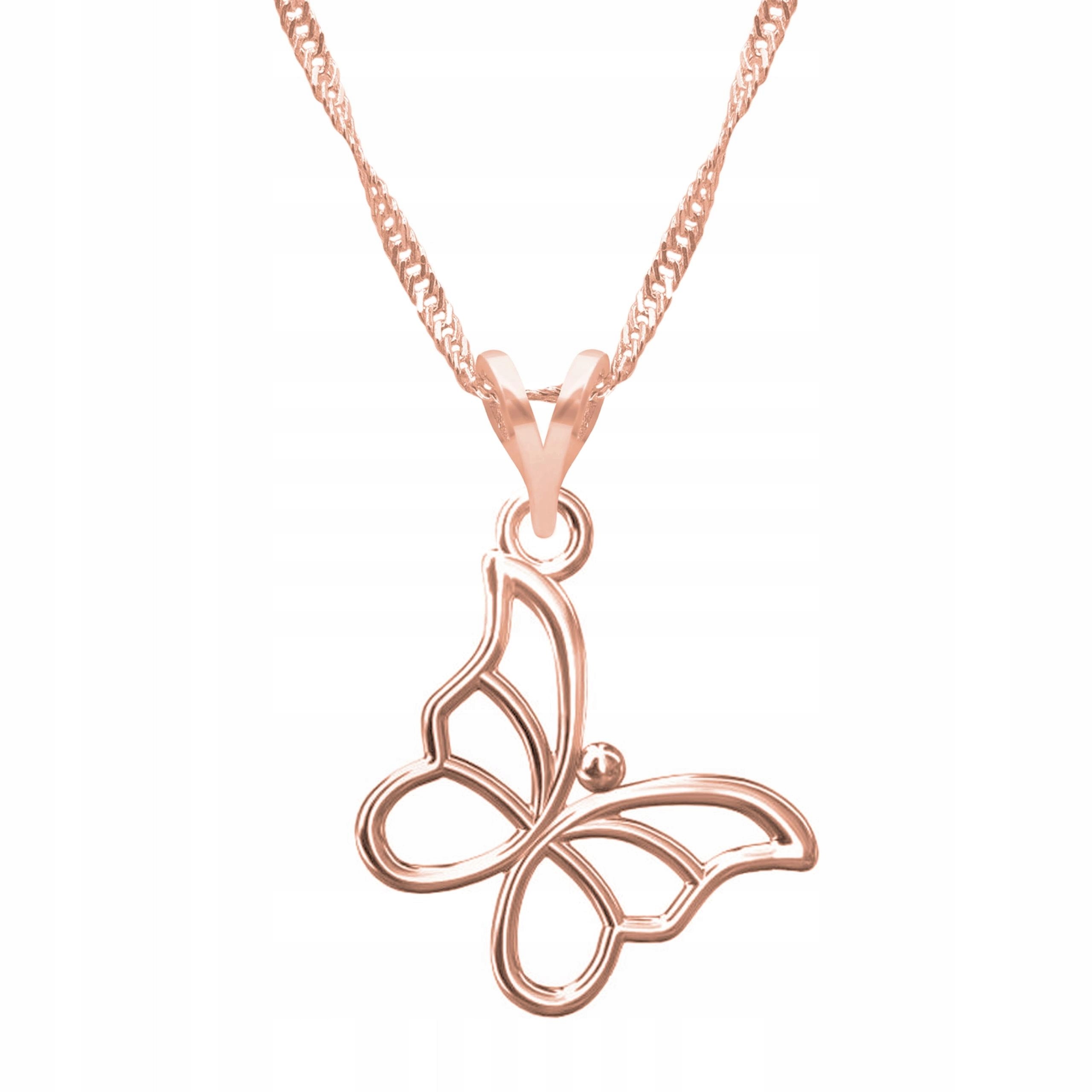 Pozlacený náhrdelník s motýlem Motýl Hmyz Butterfly Motýlek Stříbro 925