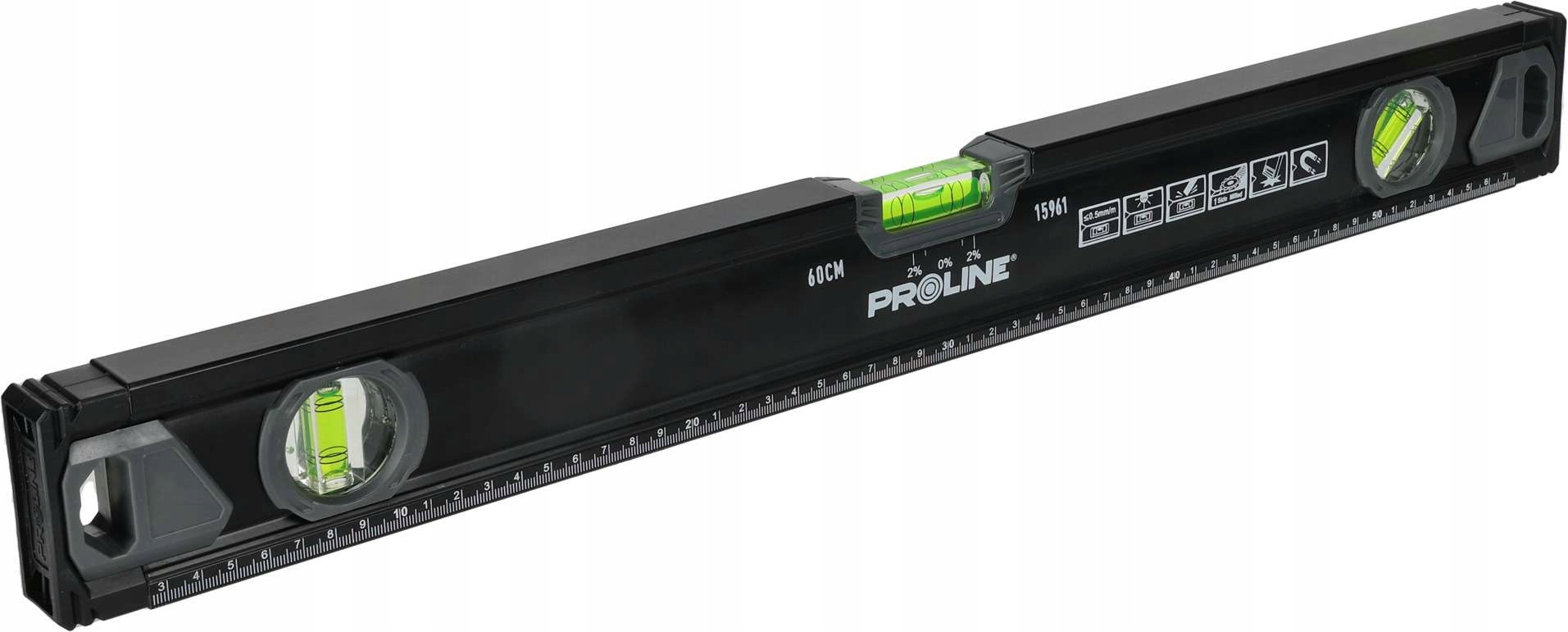 Poziomnica aluminiowa 80cm 0,8m 3 libelki 0,5mm/1m Premium Proline 15962