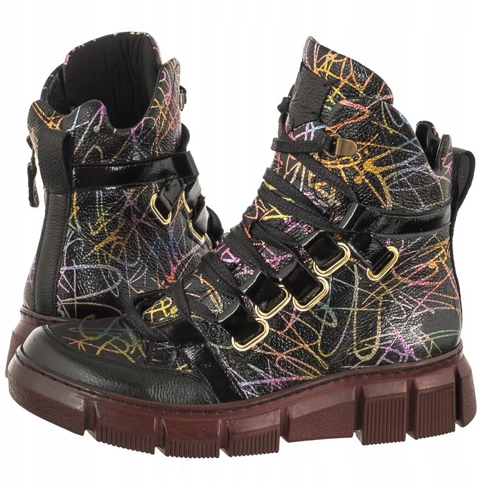 Boty Kotníkové Boty Kožené Dámské Maciejka Černé 06158-01