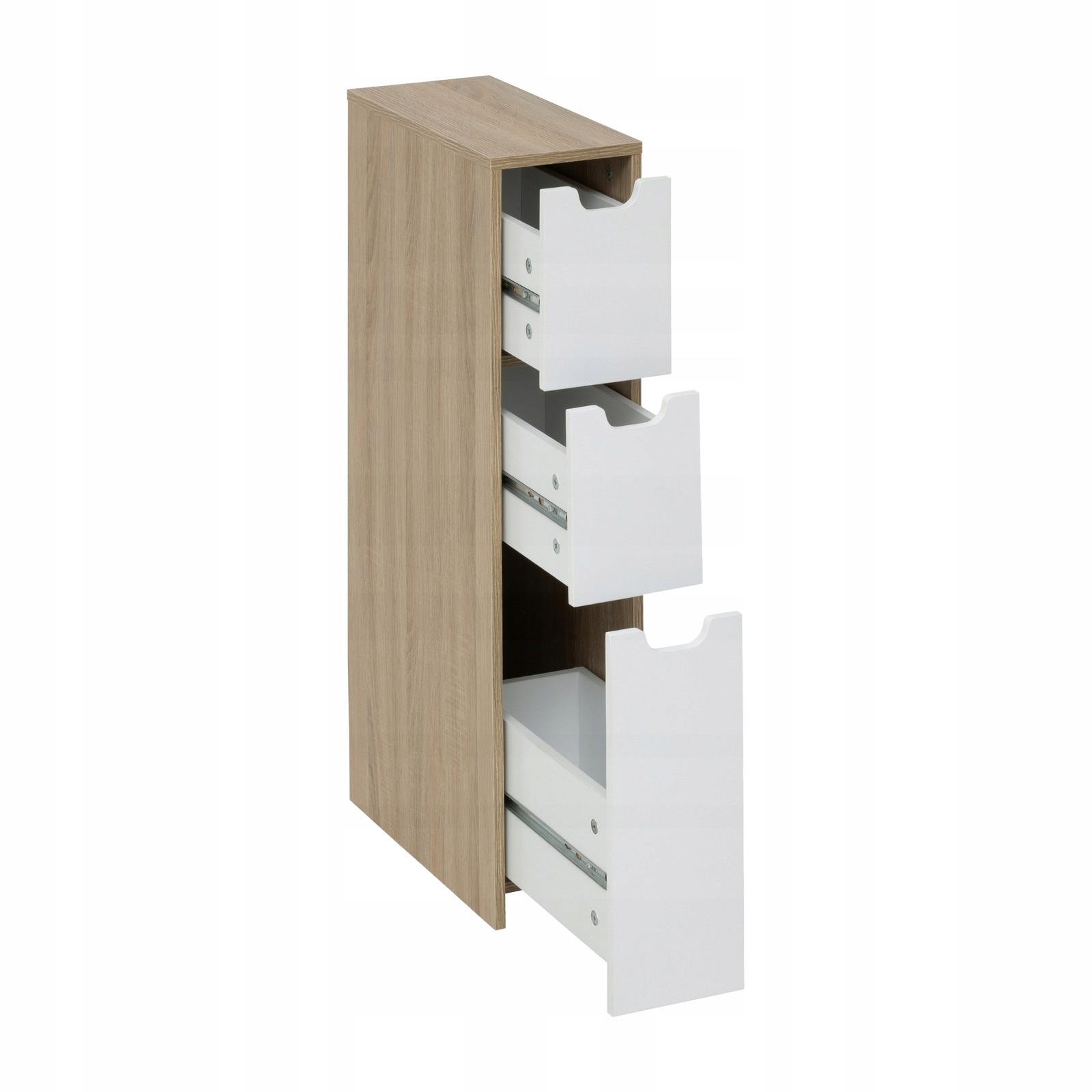 Úzká Modulární Skříňka Mdf Se 3 Zásuvkami 40 X 18 X 80 CM Béžová