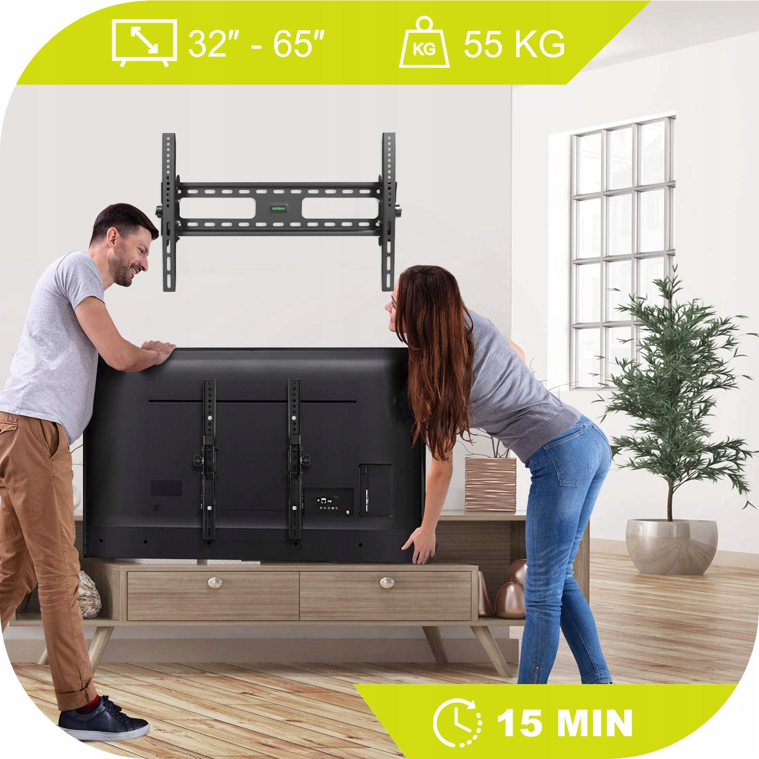 STERK TV-MONTERING TV-HENGER 32-65 Tommer Maksimal belastning 55 kg