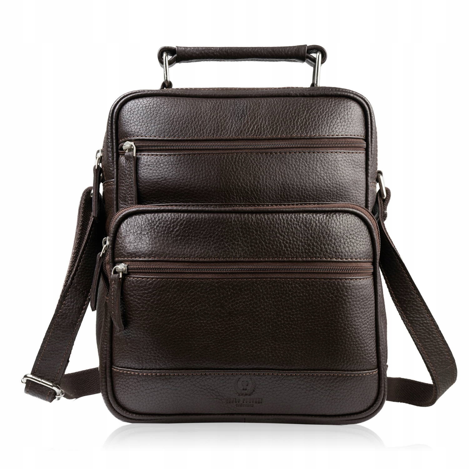 Pánská kožená taška přes rameno hnědá kabelka přes rameno pánská Paolo Peruzzi