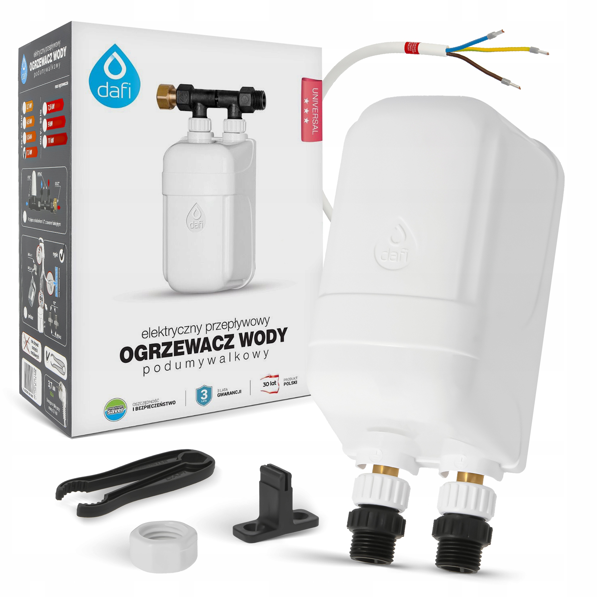 Prietokový Ohrievač Vody 230V 7,3 kW Elektrický Sprchový ohrievač