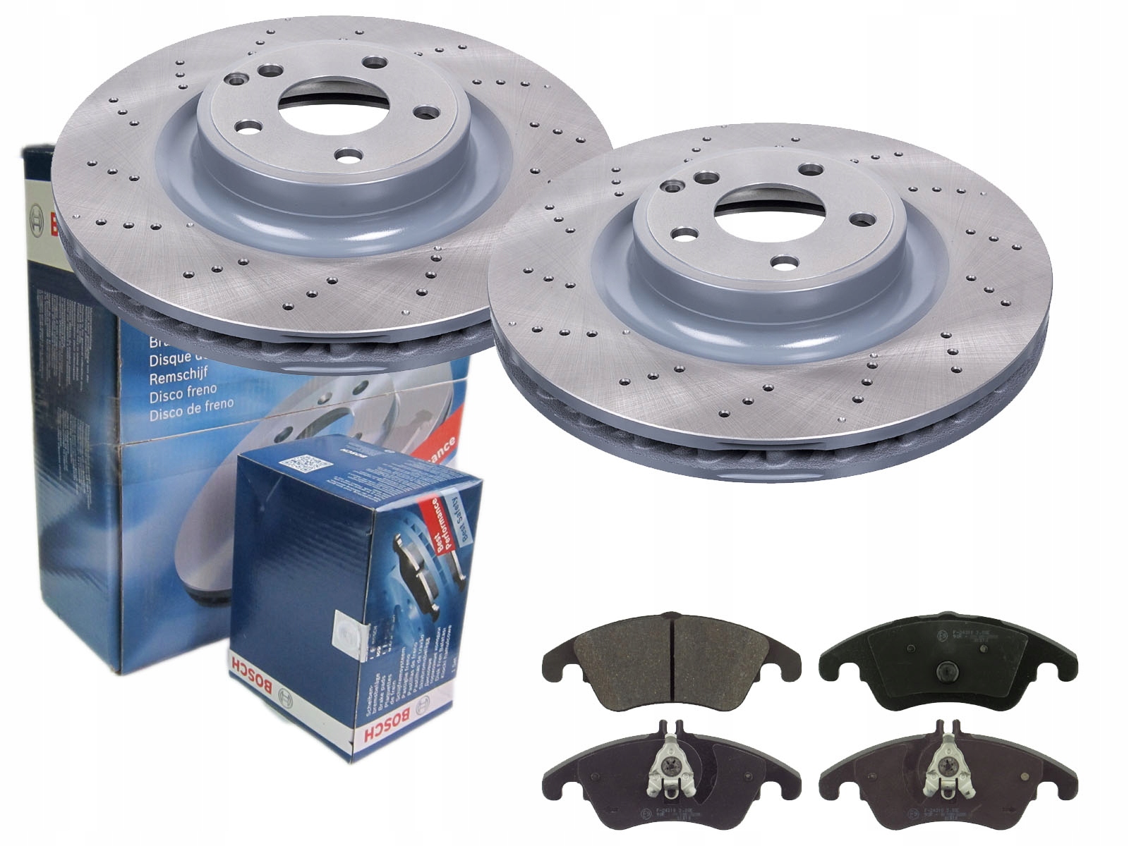 Диски колодки BOSCH передні MERCEDES E W212 344mm