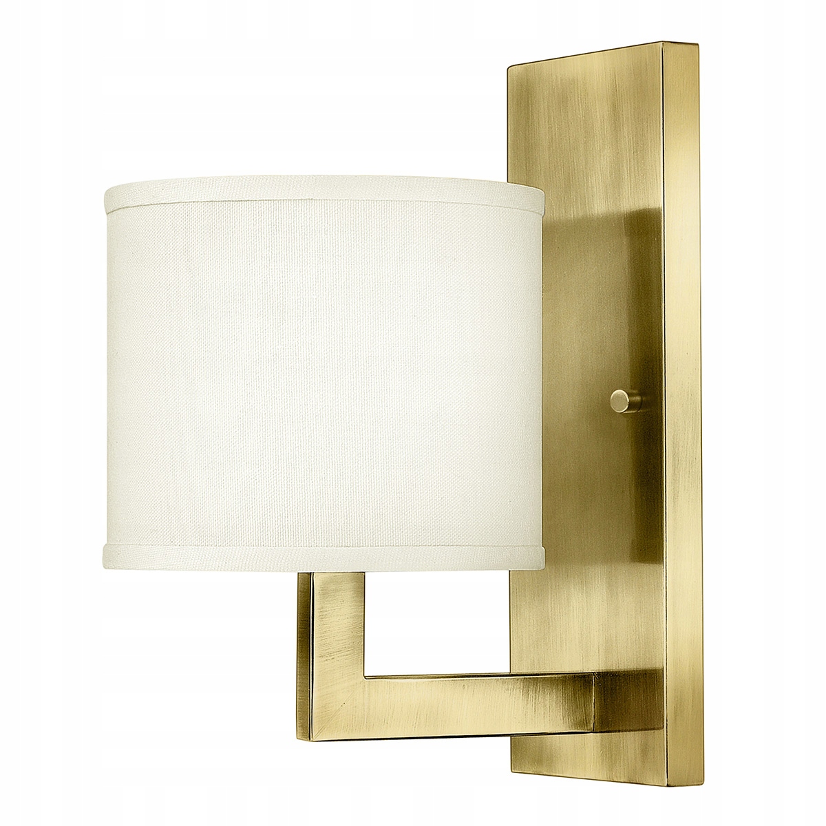 Mosadzná nástenná lampa ľanová, biela, tienidlo do obývacej izby, spálne Hinkley