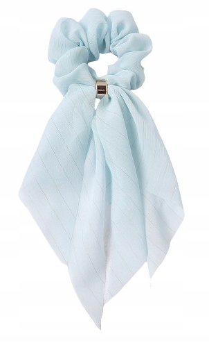 

Gumka do włosów scrunchie apaszka frotka błękitna