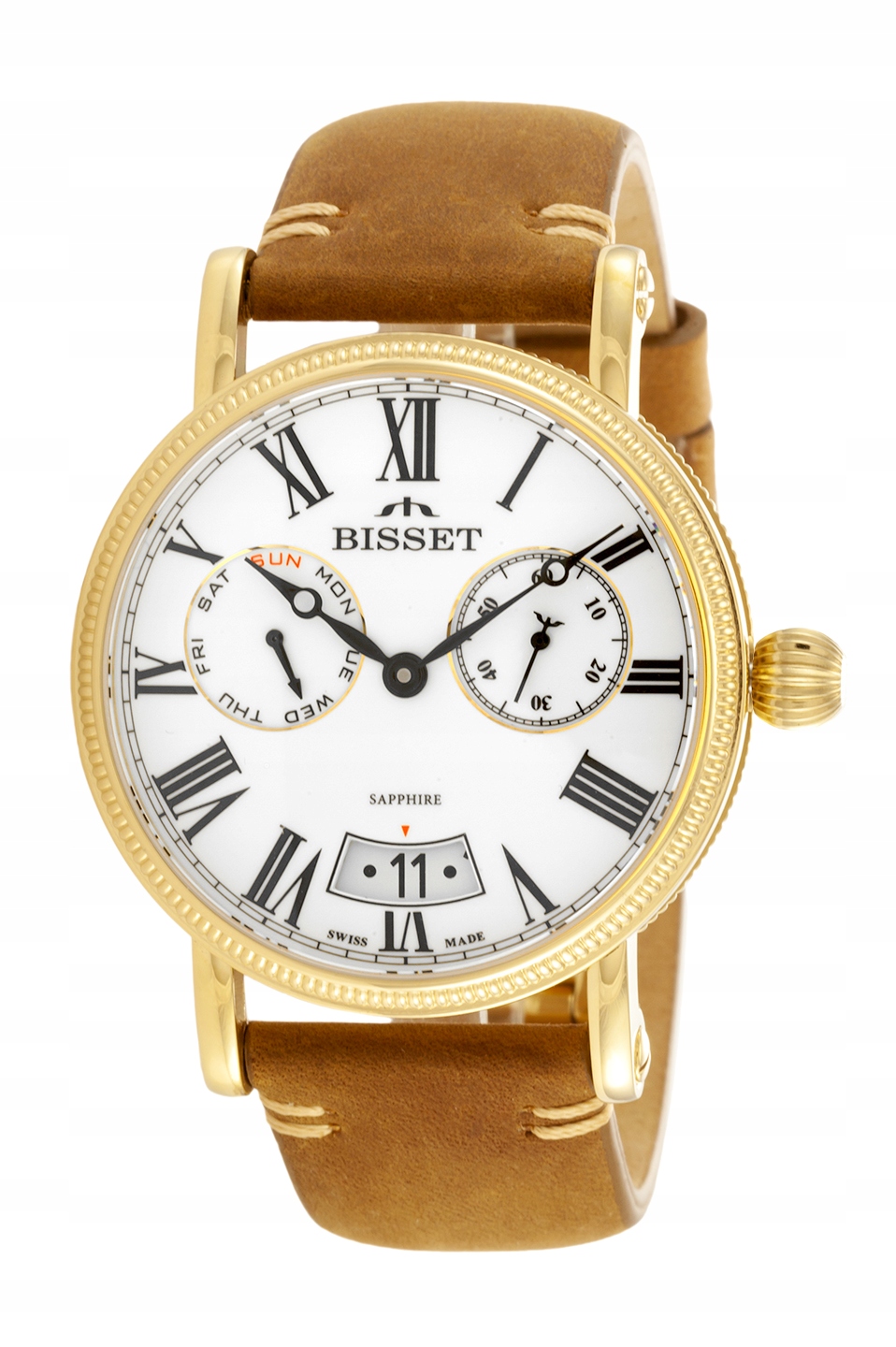 Švýcarské nové Pánské hodinky Bisset BSCF36GRWX05AX na řemínku Gravírování