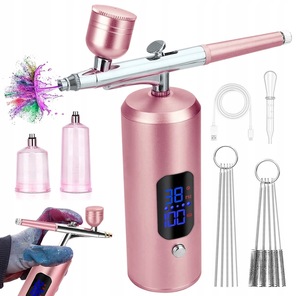 Aerograf Na Zdobení Nehtů LCD Pro Zdobení Dortů A Tetování 950MAH