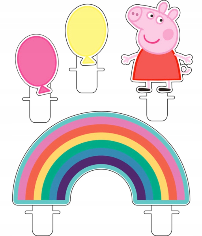 ŚWIECZKI URODZINOWE NA TORT ŚWINKA PEPPA-4 SZTUKI
