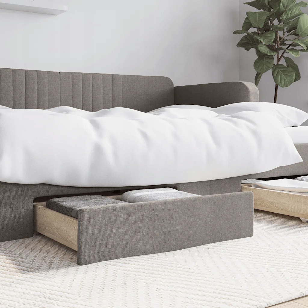 Zásuvky pod postel 2 ks taupe kompozitní dřevo a textil Hnědá 833913