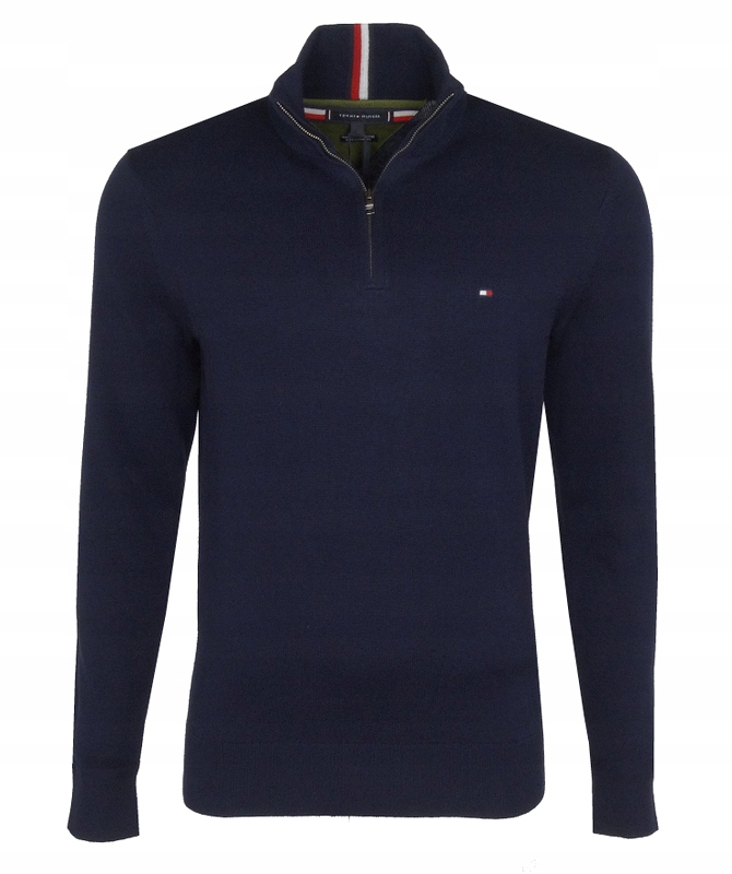 Tommy Hilfiger pánský svetr na zip s kašmírem, tmavě modrý, velikost S