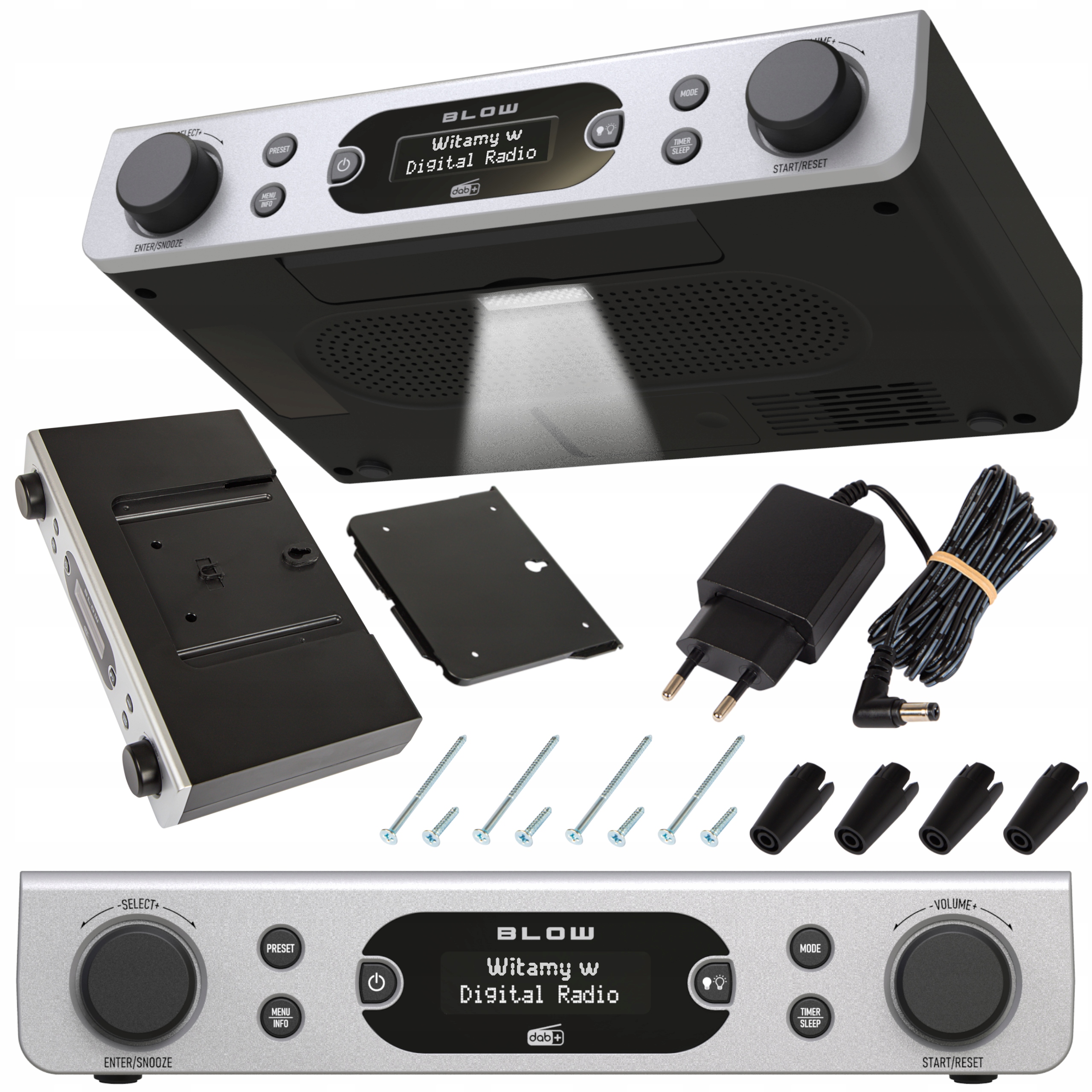 Radio Cyfrowe Kuchenne Podwieszane Podszafkowe Fm/dab+ Antena LCD Latarka