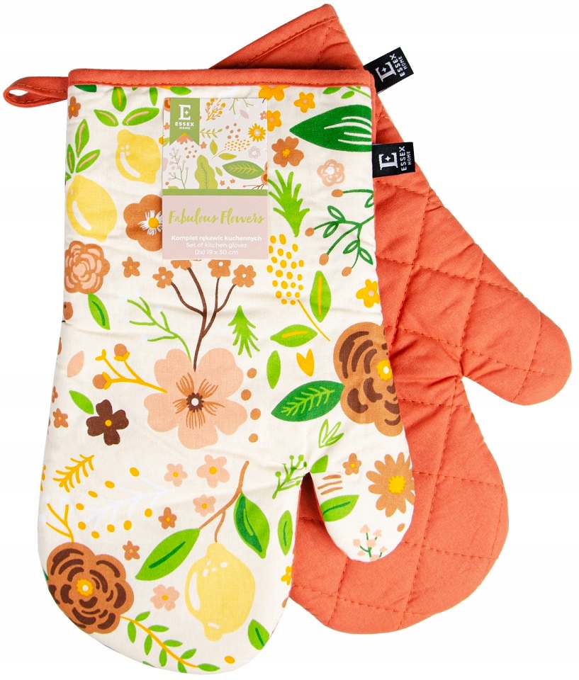 

Kpl rękawic kuchennych Fab.flowers kwiaty beżowy