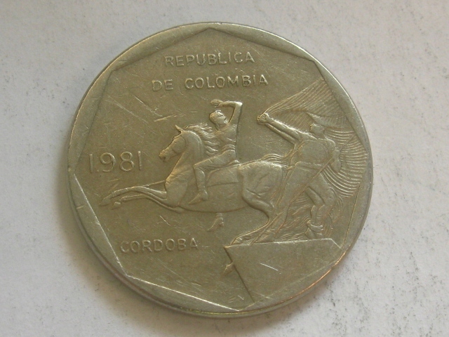nr2436 Kolumbia Moneta 10 Pesos 1981