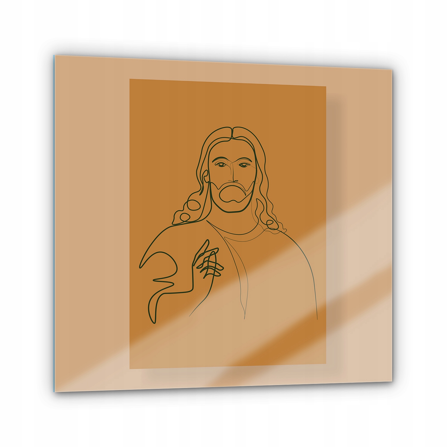 Biblický obraz na skle Ježíš Kristus Lineární
