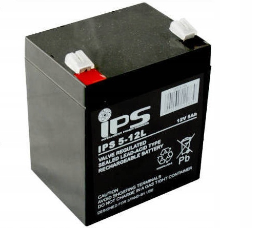 akumulator Vrla Agm 12V 5Ah, 6-9lat, T2 6,3mm, do Ups