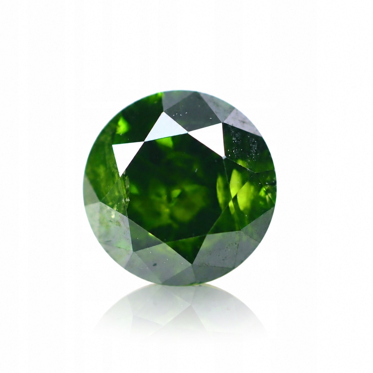 Přírodní diamant 0.39 ct Zelený Briliant I2 certifikát Wbd
